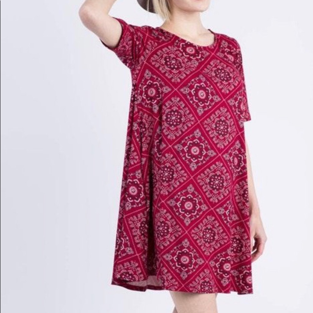 Agnes & Dora Bandana Print Swing Tunic Pockets M